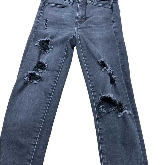 AMERICAN Eagle distressed super high rise jegging crop jeans size 00 short - Picture 5 of 12